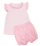 Bambinos Beverly Hills Bloomer Set- White/Pink