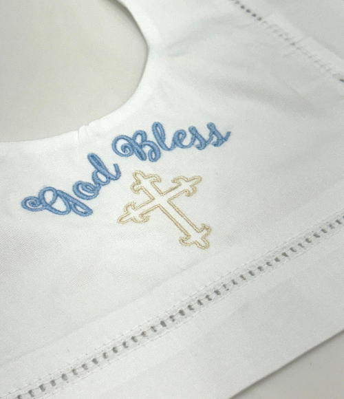 Embriodered Christening-Baptismal Bibs