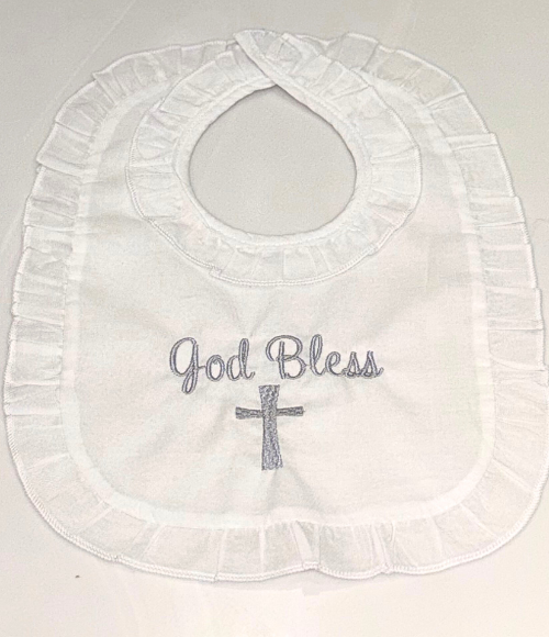 Embriodered Christening-Baptismal Bibs
