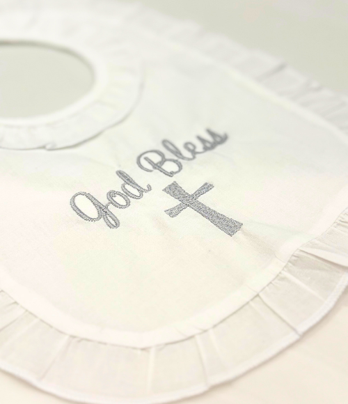 Embriodered Christening-Baptismal Bibs