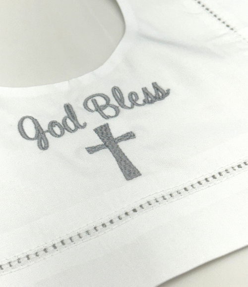 Embriodered Christening-Baptismal Bibs