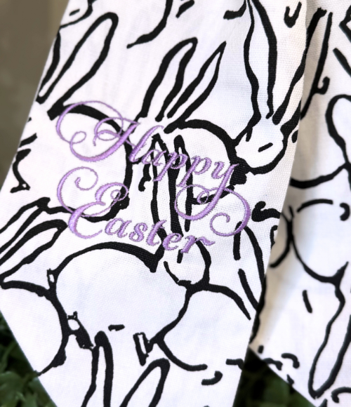 Black & White Bunny Easter Wreath Sashes