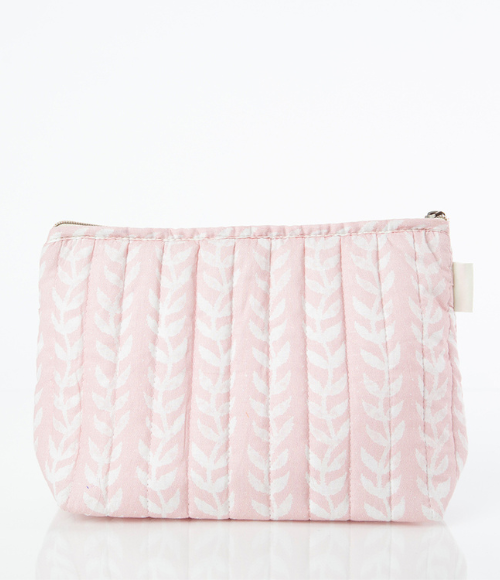 Powder Pink Print Accessory Bag