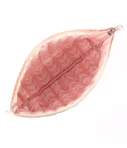 Powder Pink Print Accessory Bag