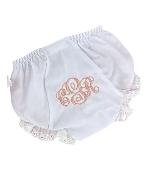 White Eyelet Lace Edged Bloomers