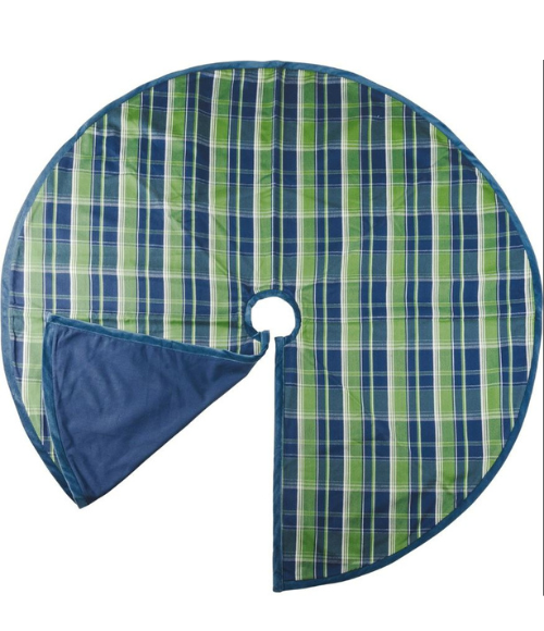 Blue Holiday Plaid Tree Skirt Blue Holiday Plaid Tree Skirt