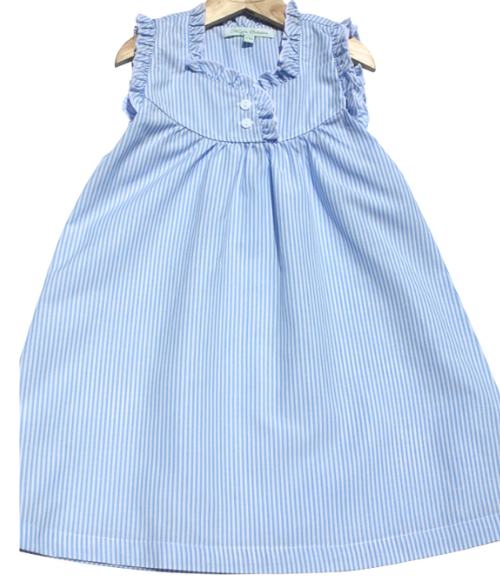 Blue Stripe Ruffle Nightgown