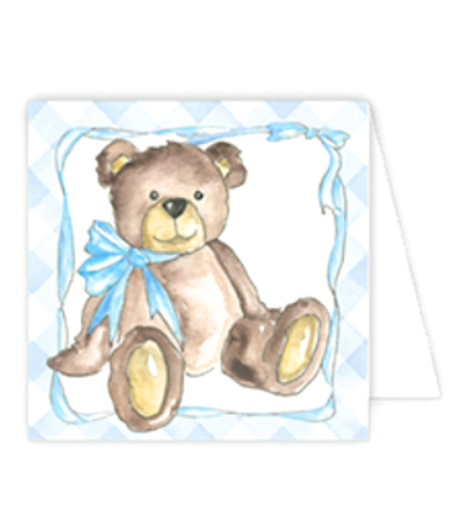Blue Teddy with Blue Bow Enclosure Card