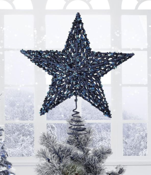 Sequin, Bead & Glitter Christmas Tree Topper Sequin, Bead & Glitter Christmas Tree Topper