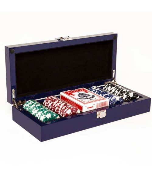 Blue Lacquer Poker Set