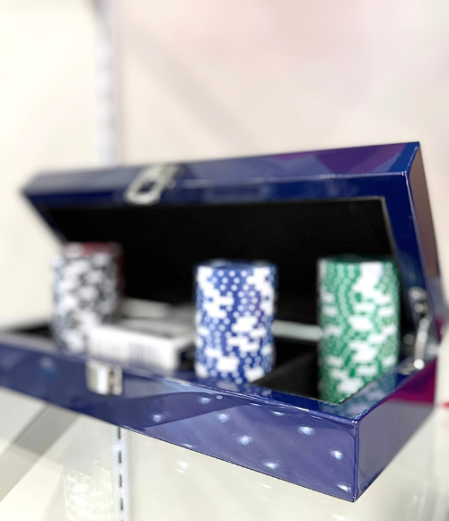 Blue Lacquer Poker Set