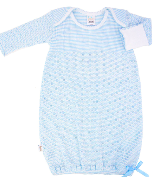 Paty Knit Baby Gown with Picot Trim