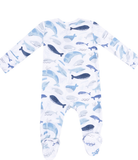 2 Way Zipper Footie - Blue Whales