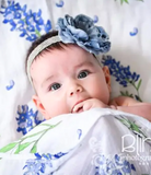 Texas Bluebonnet Organic Burp Cloth, Bib & Blanket