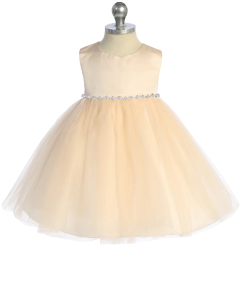 Satin Bodice Baby Dress - Multiple Colors