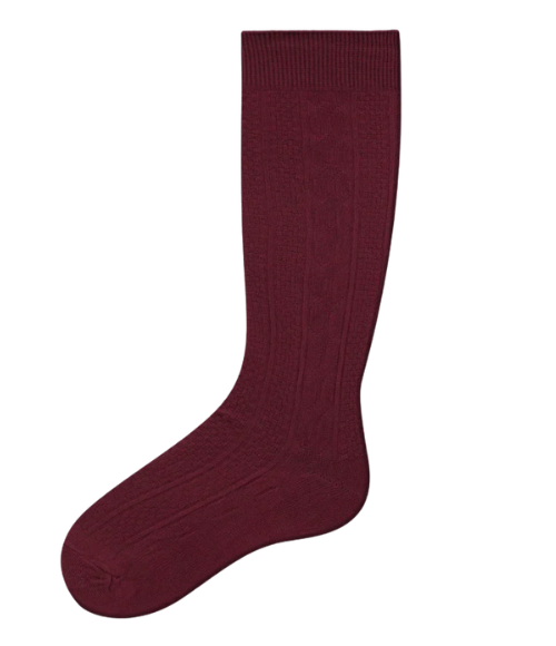 Cotton Cable Knee High Socks-Multilpe Colors