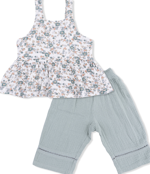 Camille Organic Floral Pant Set