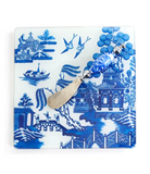 Chinoiserie Glass Serving Board with Spreader