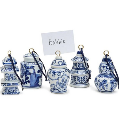 Chinoiseries Blue & White Hand-Painted Placeholders