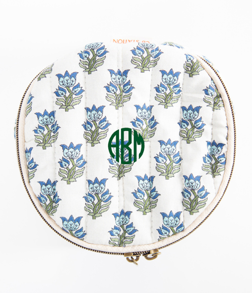 Aqua Floral Print Circle Case