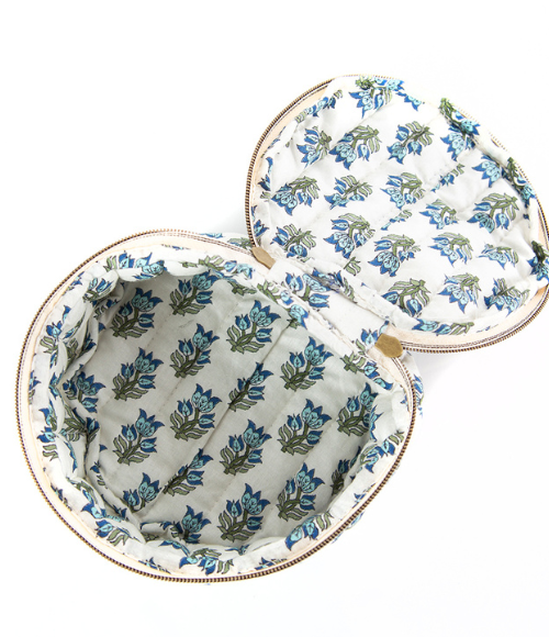 Aqua Floral Print Circle Case
