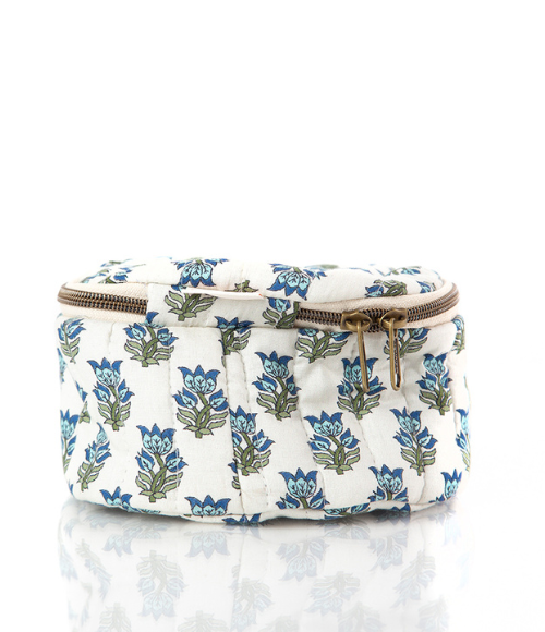 Aqua Floral Print Circle Case