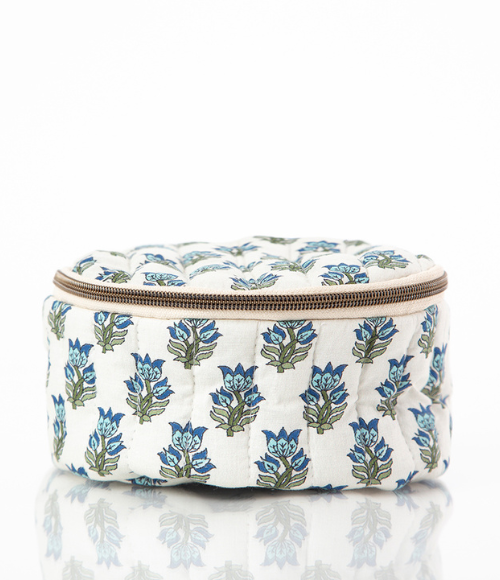 Aqua Floral Print Circle Case