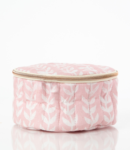Powder Pink Print Circle Case