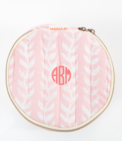 Powder Pink Print Circle Case