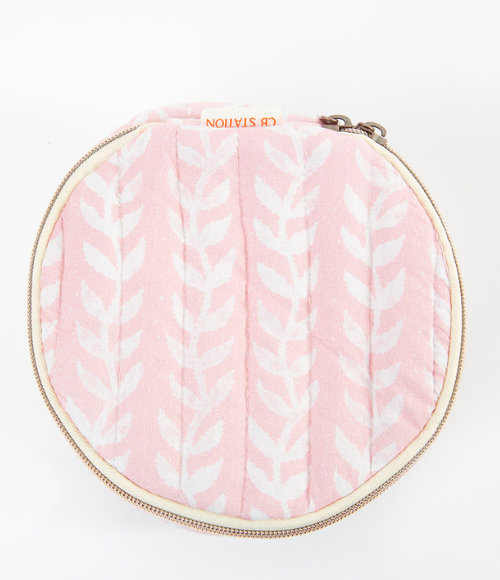 Powder Pink Print Circle Case