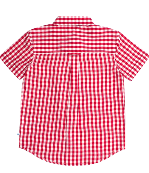 Classic Red Gingham SS Button Down Shirt