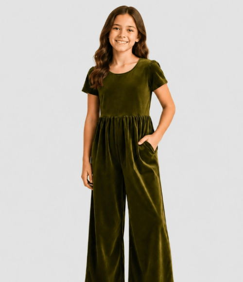 Classic Chocolate Velvet Holiday Jumpsuit