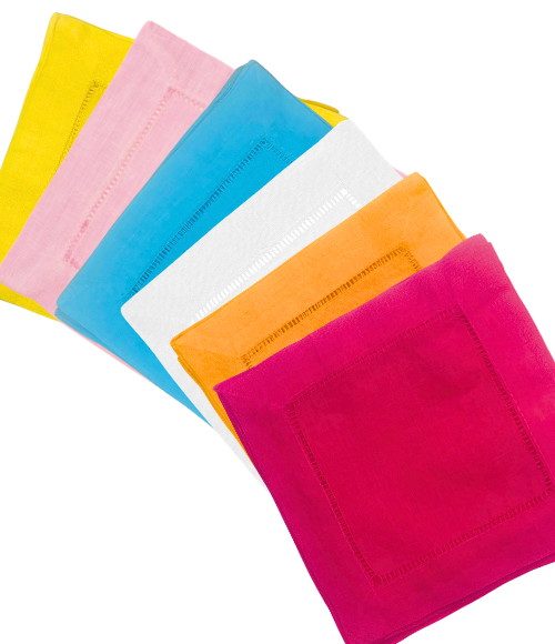 Colored Linen Cocktail Napkins, Set of 4