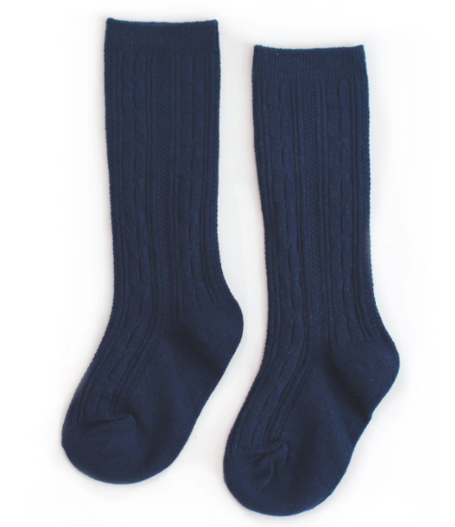 Cotton Cable Knee High Socks-Multilpe Colors