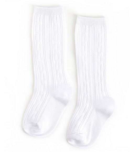 Cotton Cable Knee High Socks-Multilpe Colors