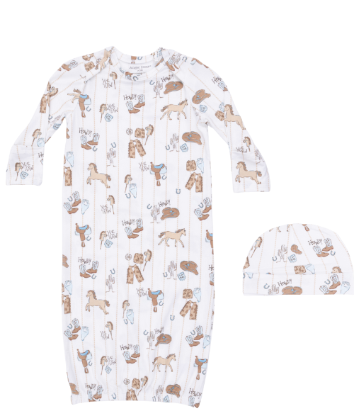 Cowboy Baby Gown & Hat