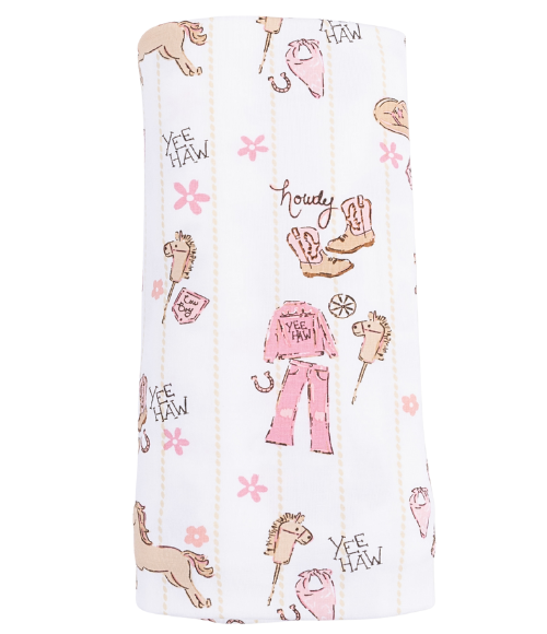 Pink Cowgirl Swaddle Blanket