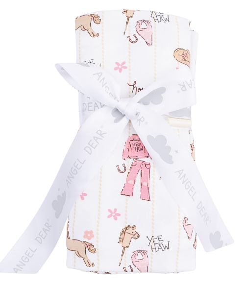 Pink Cowgirl Swaddle Blanket