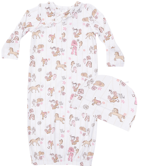 Cowgirl Kimono Gown & Hat