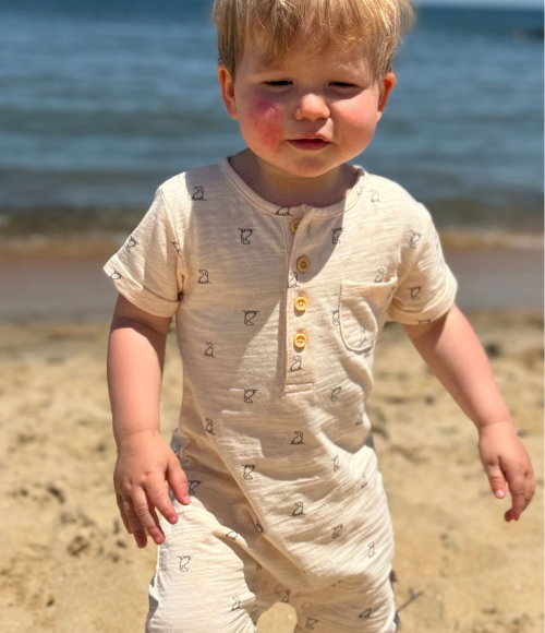 Henry Henley Romper - Multiple Colors
