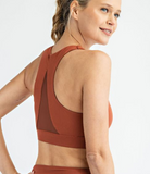 Triangle Mesh Sports Bra - Dark Terracotta