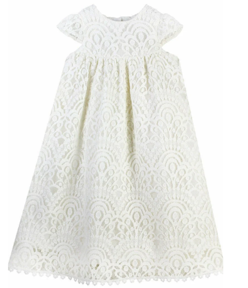 Elegant Lace Christening Gown & Bonnet