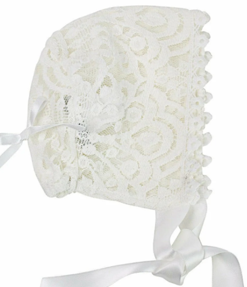 Elegant Lace Christening Gown & Bonnet