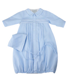 Feltman Preemie Embroidered Blue Pleated Gown