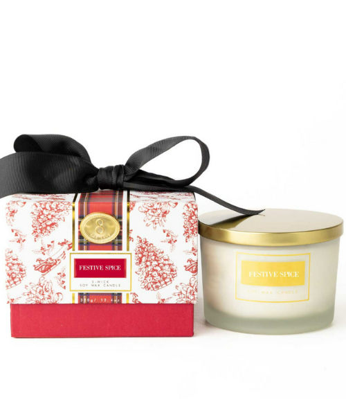 Festive Spice 3-Wick Boxed Soy Wax Candle