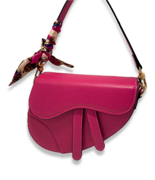 Fuchsia Saddle Purse