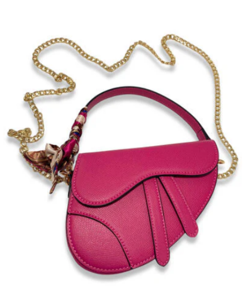 Fuchsia Saddle Purse
