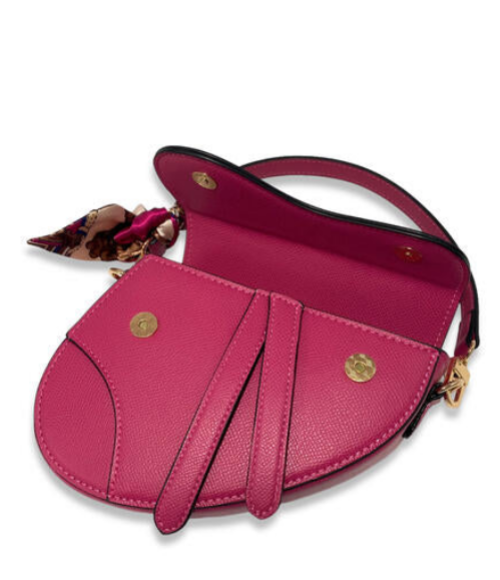Fuchsia Saddle Purse