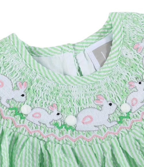 Seersucker Smocked Easter Dress