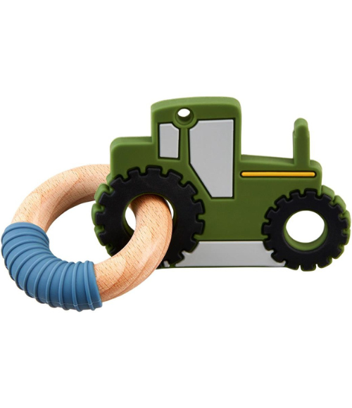Green Tractor Ring Teether